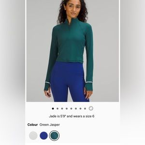lululemon It's Rulu Run Cropped Half Zip Ribbed top